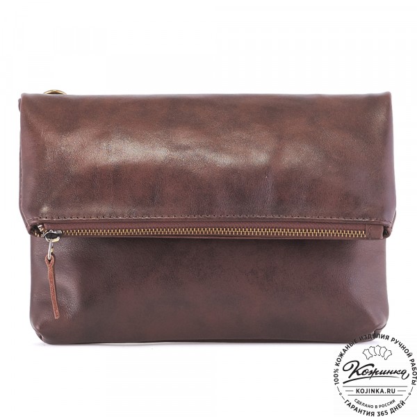 Кожаный клатч "Молли" (коричневый). фото 1