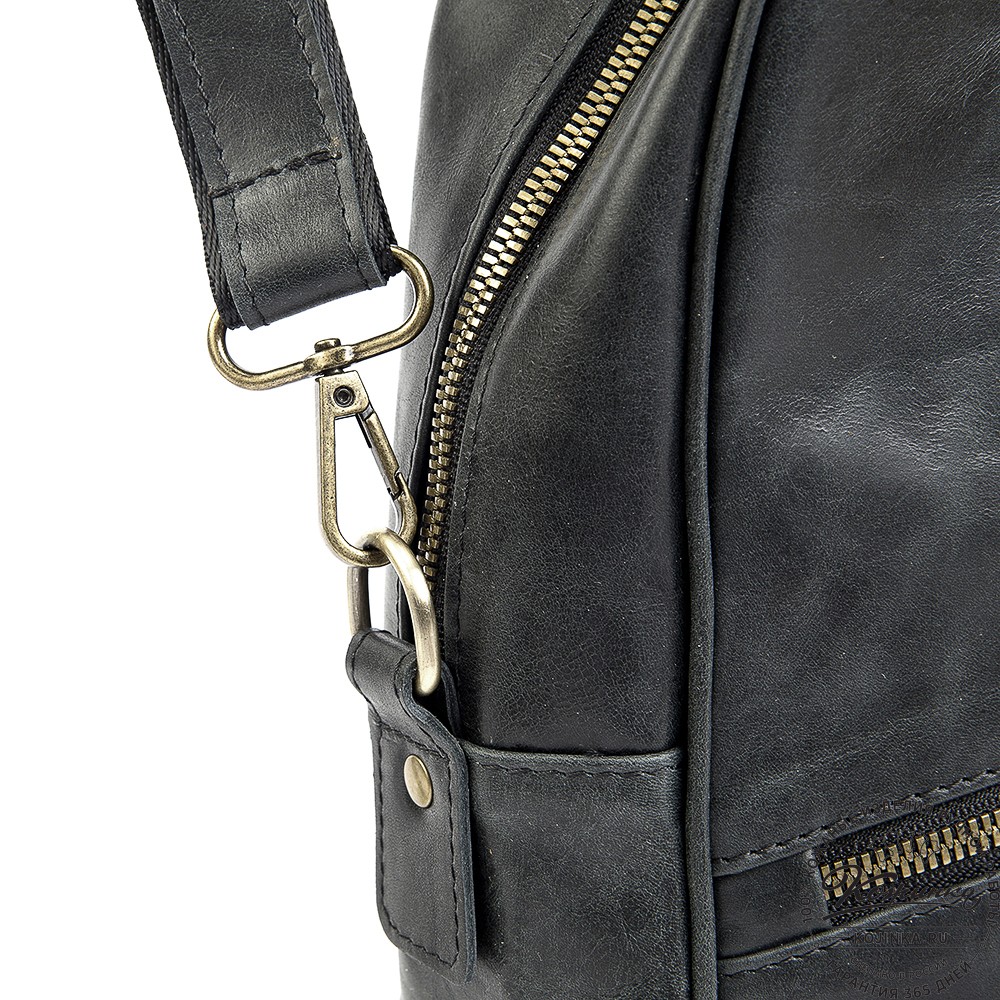 Кожаная деловая сумка "Окленд нью" (чёрный антик)