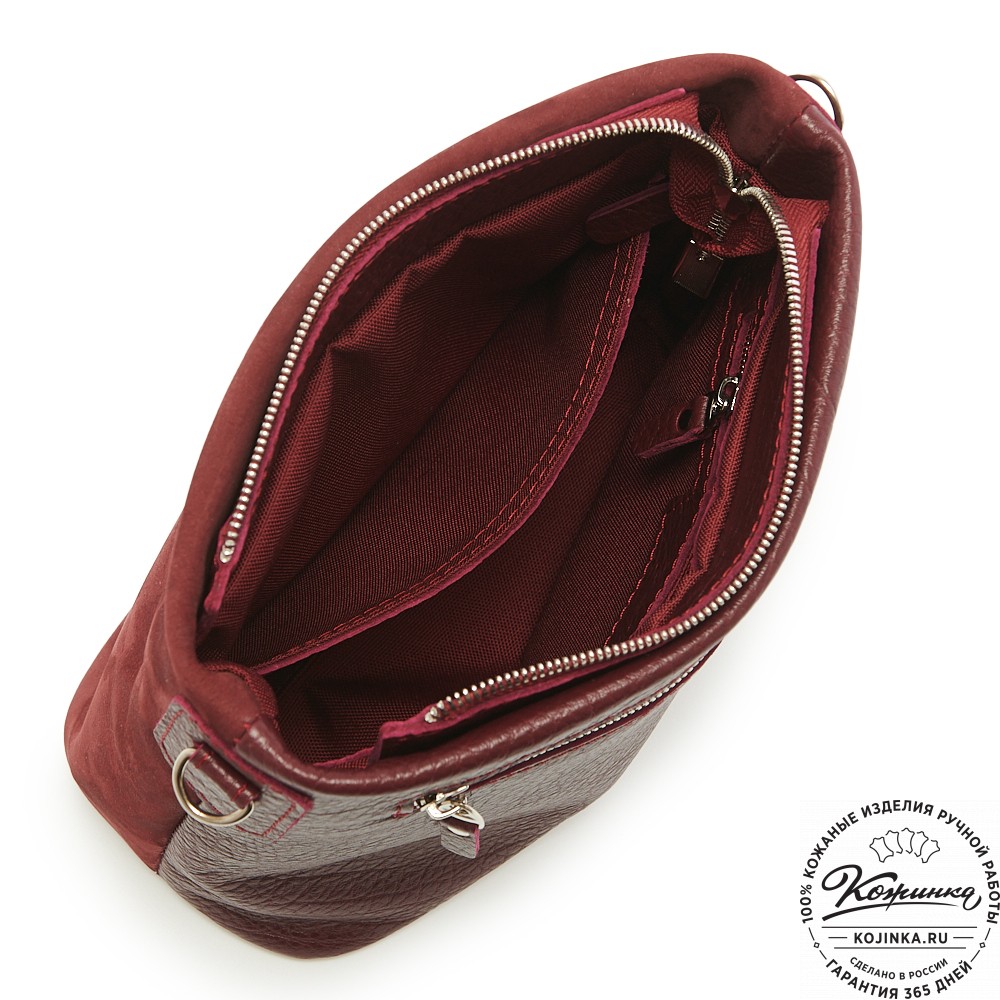 Женская кожаная сумка "Саманта" (бордо)