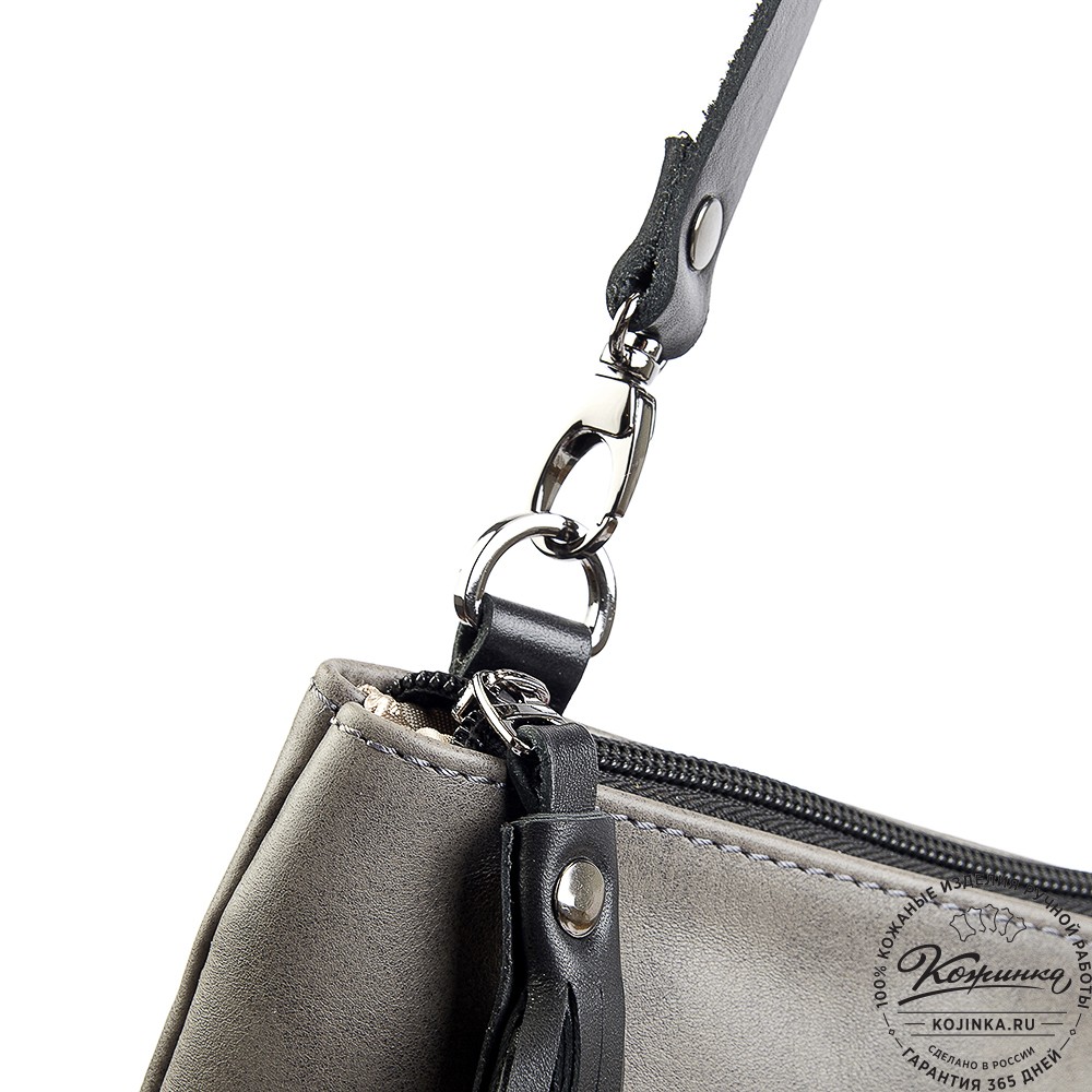 Женская кожаная сумка "Шарлота" (серая)