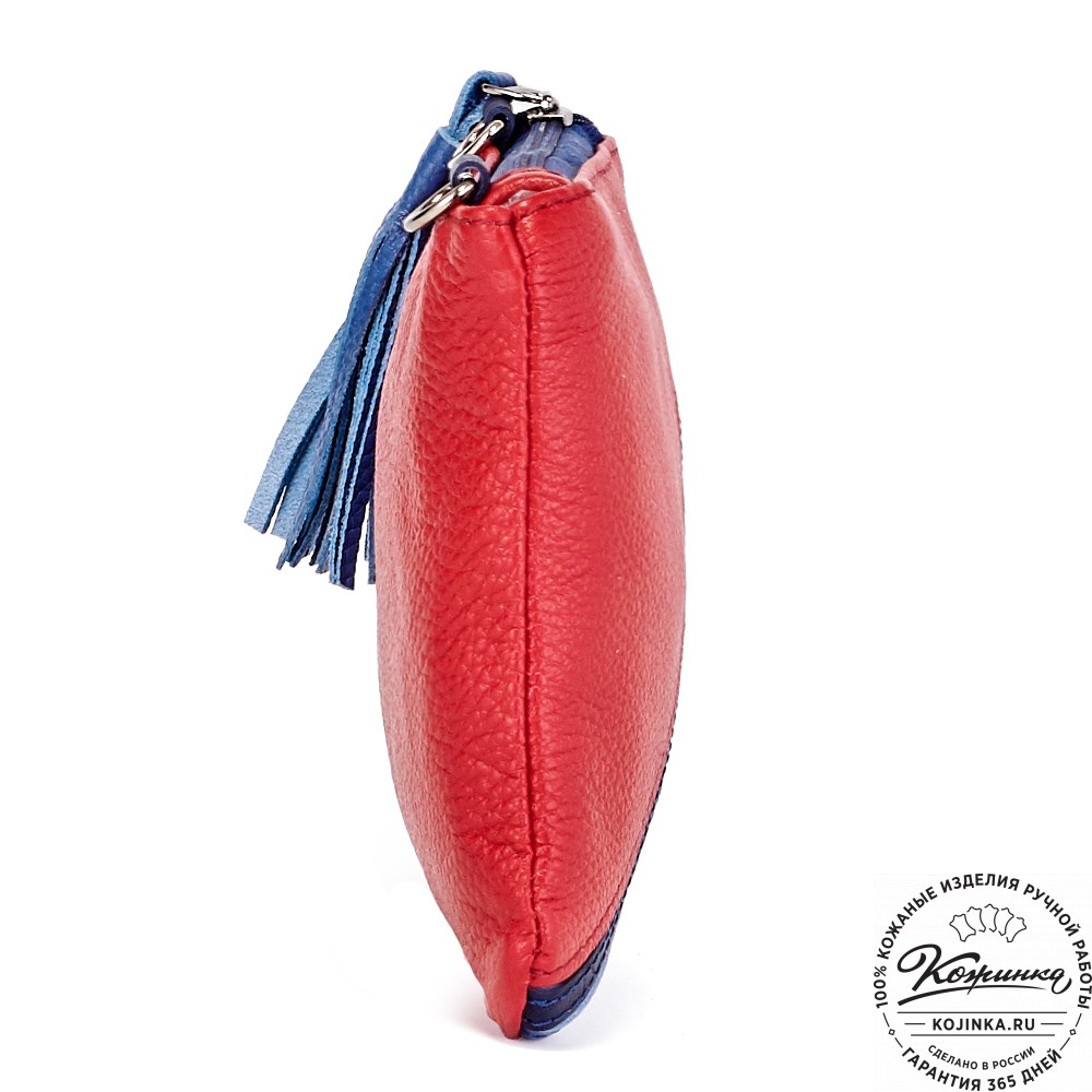 Женская кожаная сумка "Шарлота" (сине-красная)