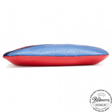 Женская кожаная сумка "Шарлота" (сине-красная)
