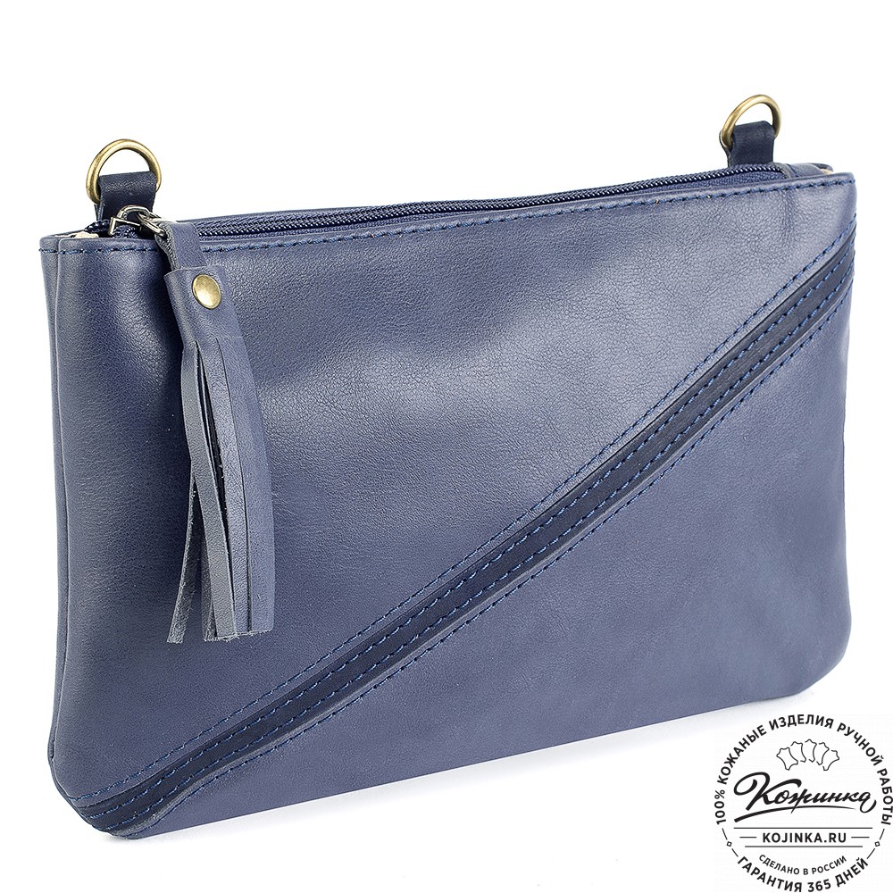 Женская кожаная сумка "Шарлота" (синяя)