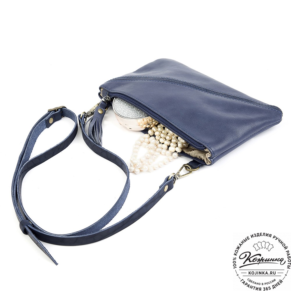 Женская кожаная сумка "Шарлота" (синяя)