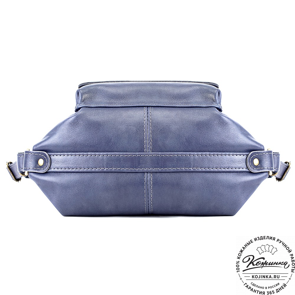 Женская кожаная сумка-рюкзак "Ника" (синяя)