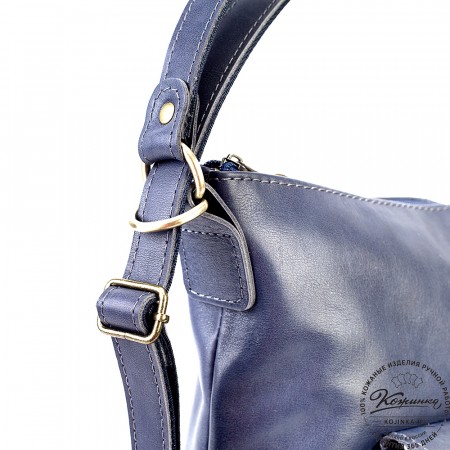 Женская кожаная сумка-рюкзак "Ника" (синяя)