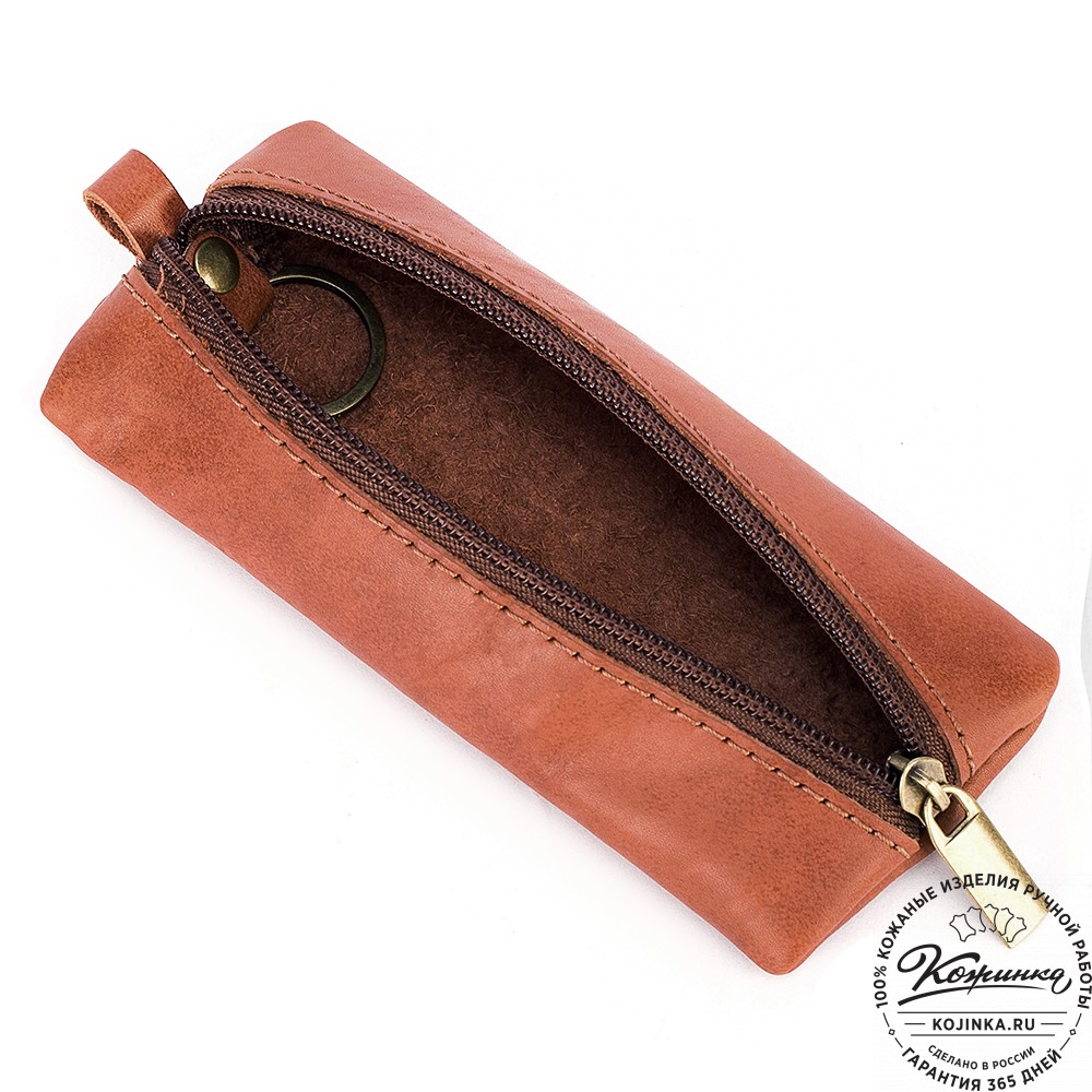 Кожаная ключница "Соло" (рыжая)