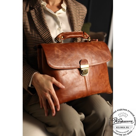 Кожаный портфель "Александрия" (синий антик)