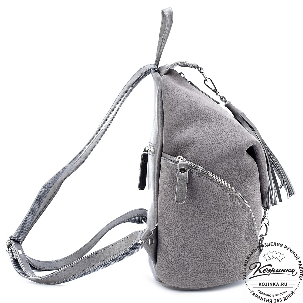 Женский кожаный рюкзак "Афродита" (серый нубук)