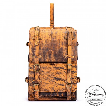 Мужской кожаный рюкзак "Легион" (старение рыжее)