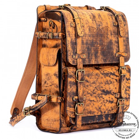 Мужской кожаный рюкзак "Легион" (старение рыжее)