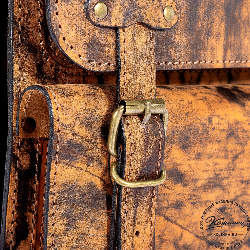 Мужской кожаный рюкзак "Легион" (старение рыжее)