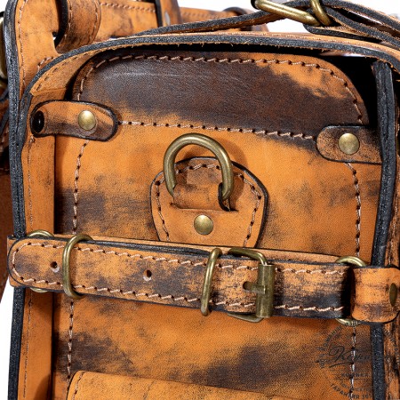 Мужской кожаный рюкзак "Легион" (старение рыжее)