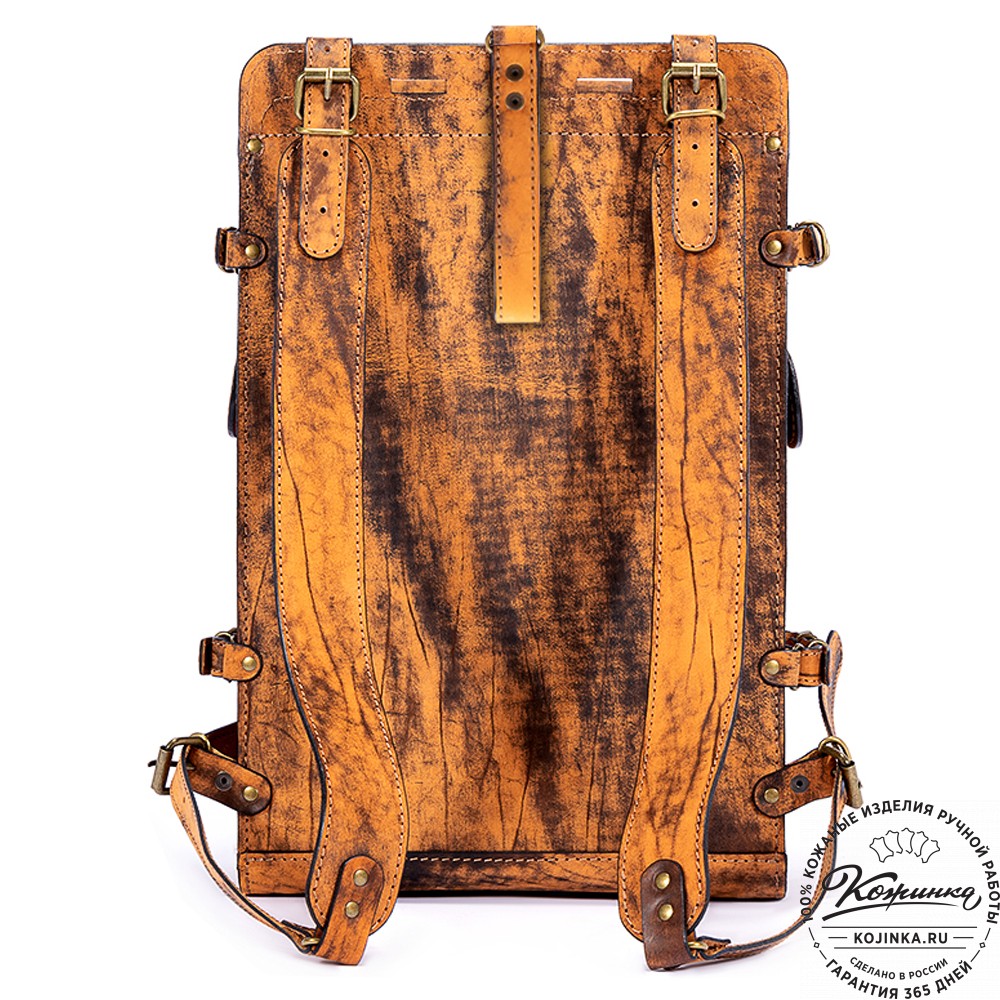 Мужской кожаный рюкзак "Легион" (старение рыжее)