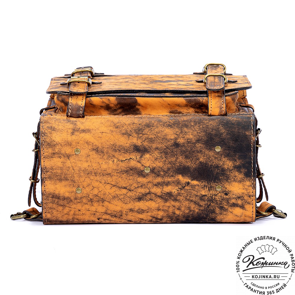 Мужской кожаный рюкзак "Легион" (старение рыжее)