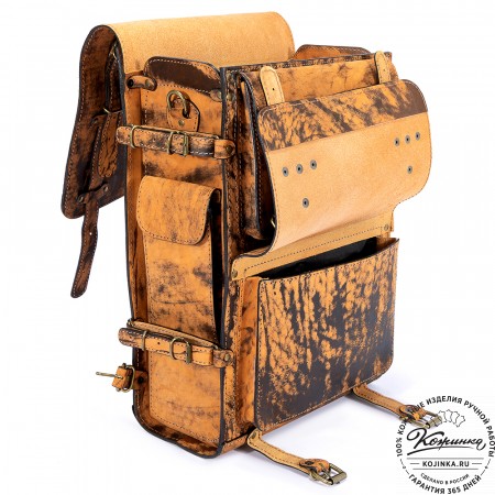 Мужской кожаный рюкзак "Легион" (старение рыжее)