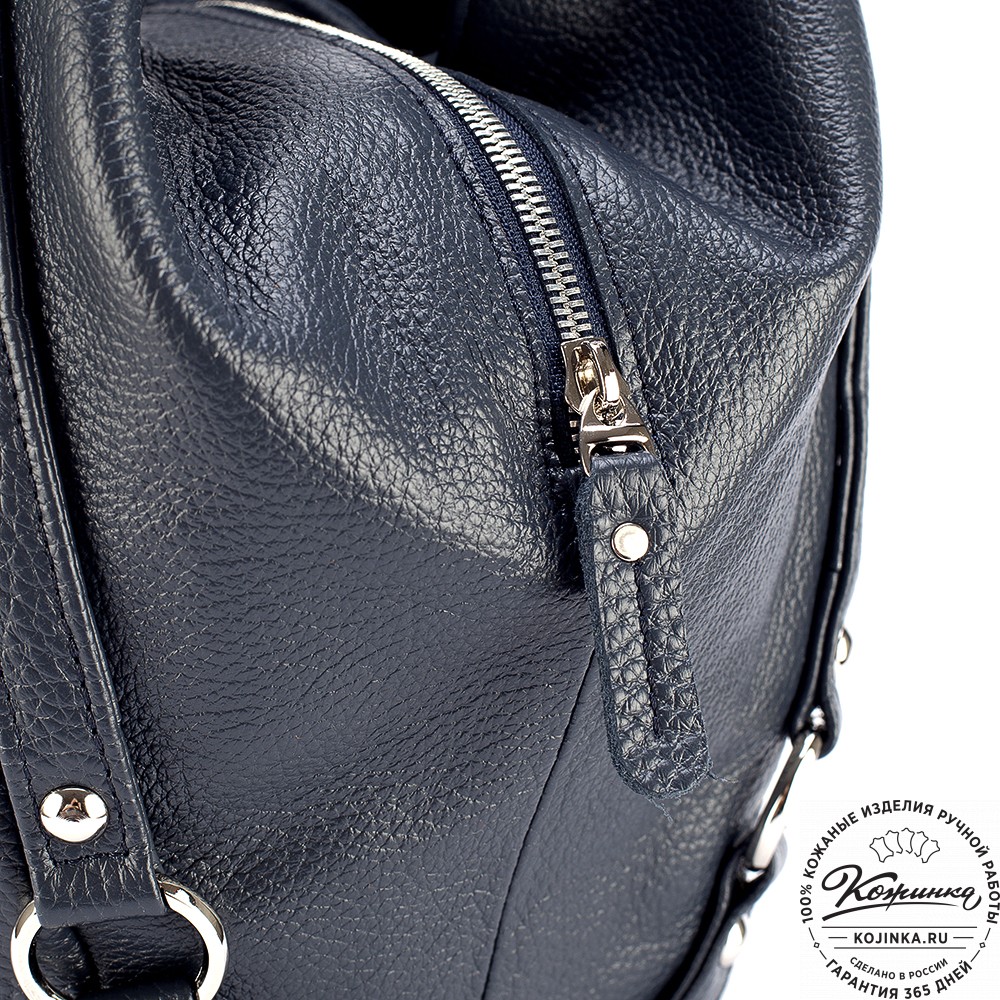 Женская кожаная сумка "Миллениум" (синяя)