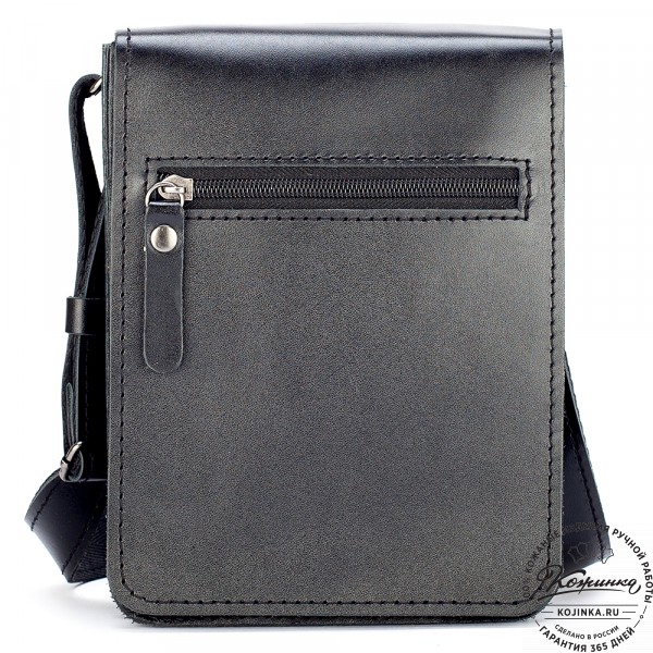Мужская кожаная сумка "Робин" (черная). фото 1