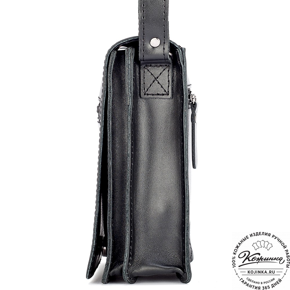 Мужская кожаная сумка "Робин" (черная)