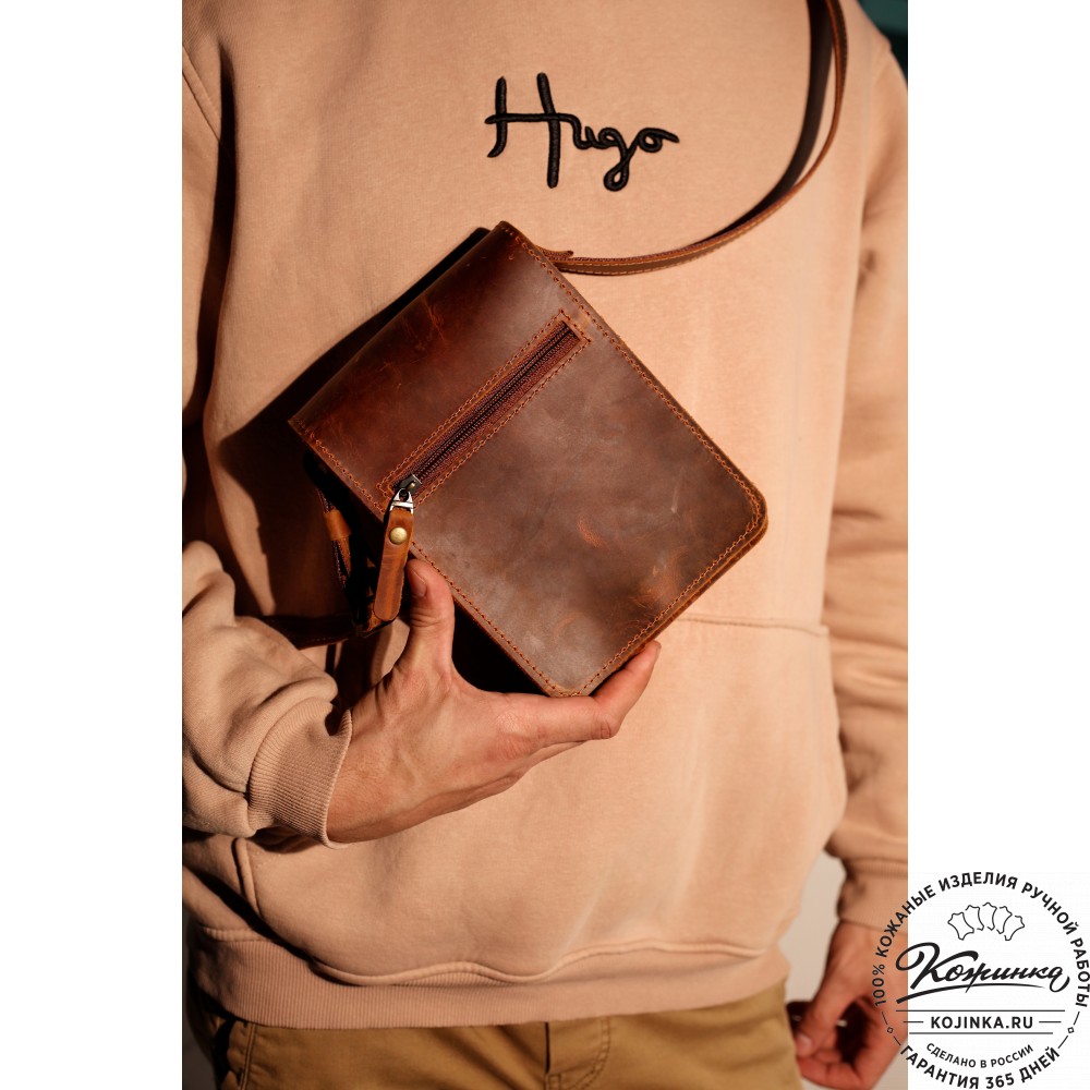  Кожаный сумка "Робин" (глянец красный)