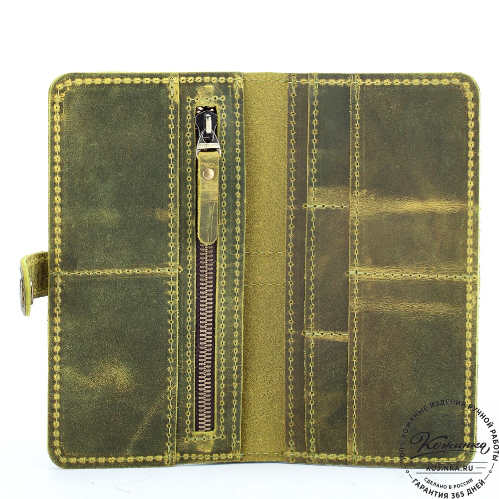 Кожаное портмоне "Тревис" (лимон крейзи)
