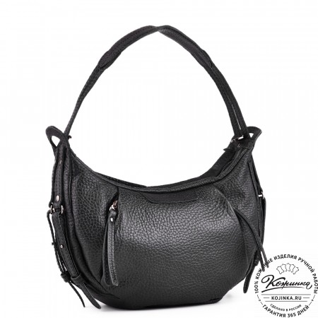 Женская кожаная сумка "Техас" (фактура чёрная)