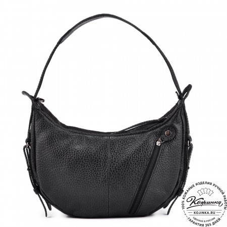 Женская кожаная сумка "Техас" (фактура чёрная)