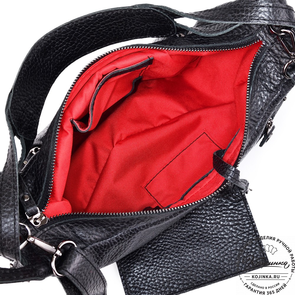 Женская кожаная сумка "Техас" (фактура чёрная)