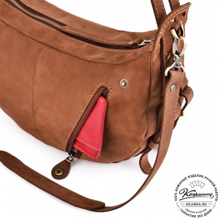 Женская кожаная сумка "Техас" (коричневый нубук)