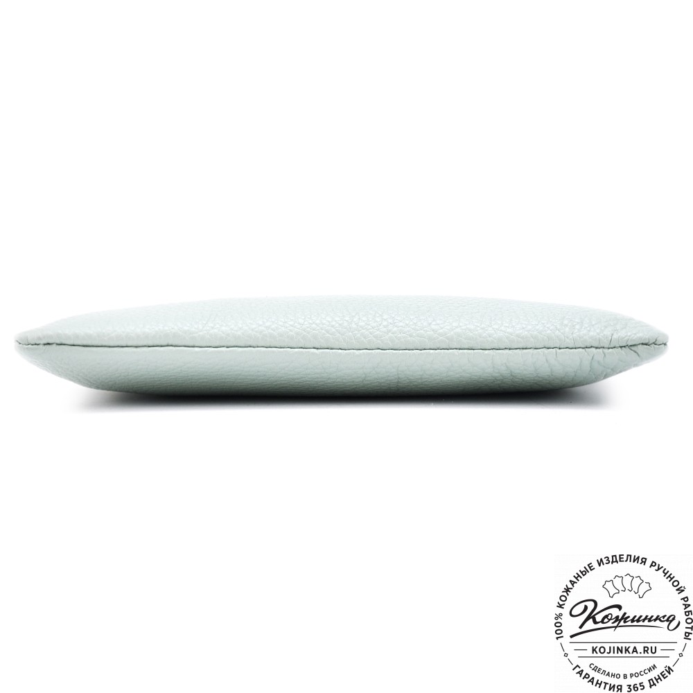 Женская кожаная сумка "Трио" (бежевый/мята/коричневый)