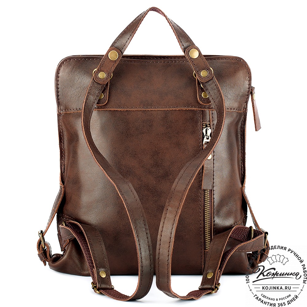 Женский кожаный рюкзак "Салоники" (коричневый)