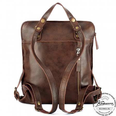Женский кожаный рюкзак "Салоники" (коричневый)