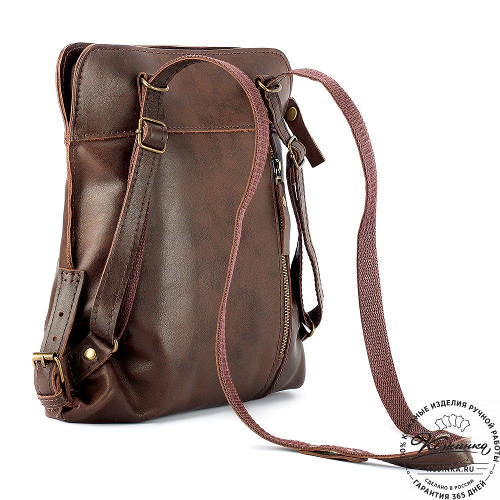 Женский кожаный рюкзак "Салоники" (коричневый)