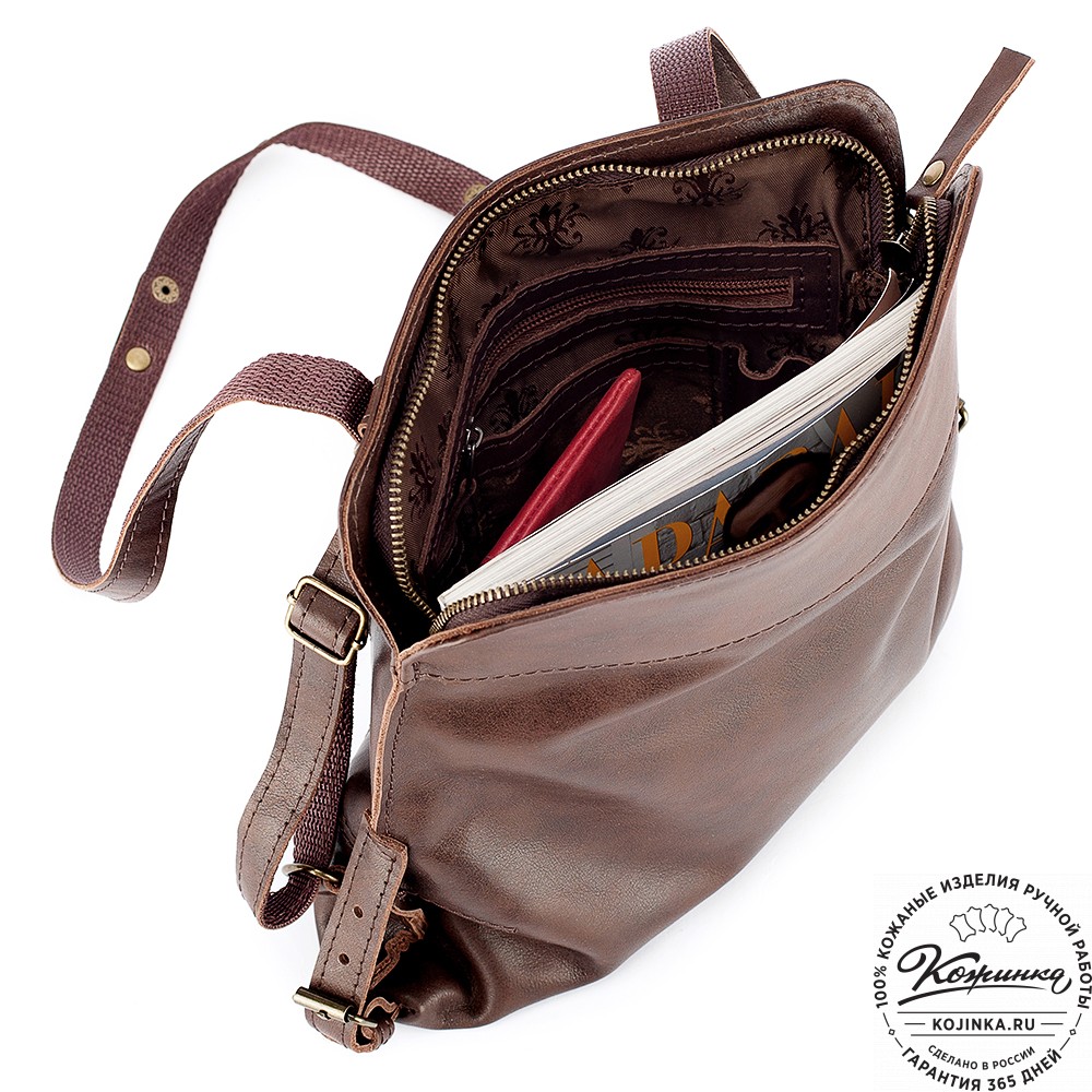 Женский кожаный рюкзак "Салоники" (коричневый)