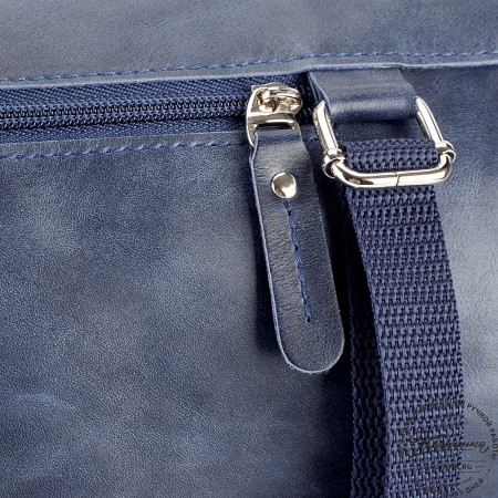 Кожаная сумка-трансформер "Скаут" (синий антик)