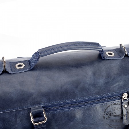 Кожаная сумка-трансформер "Скаут" (синий антик)