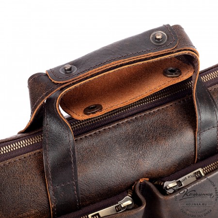 Кожаная деловая сумка "Стюарт" (коричневый эксклюзив)