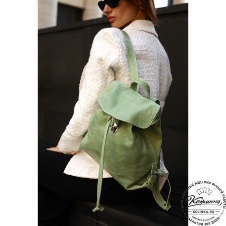 Женский кожаный рюкзак "Паулина" (синий)