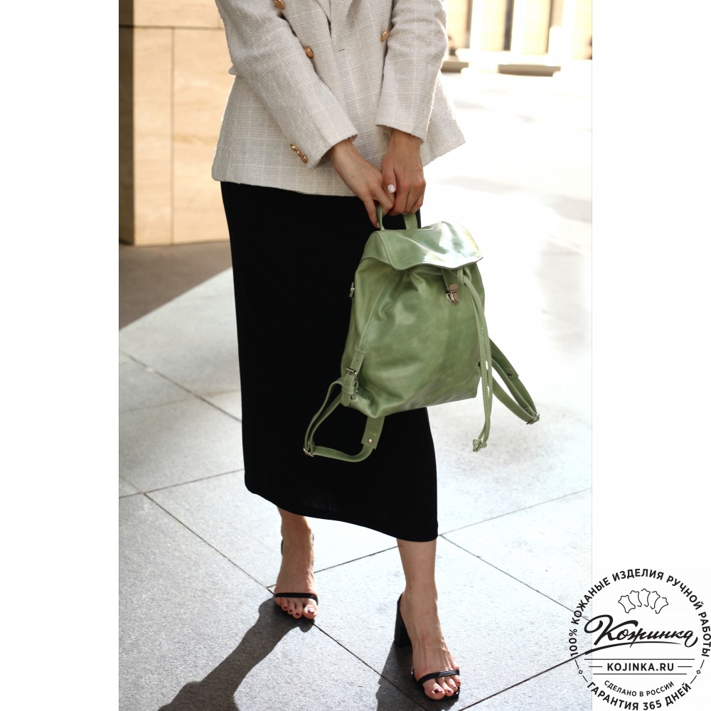 Женский кожаный рюкзак "Паулина" (синий)