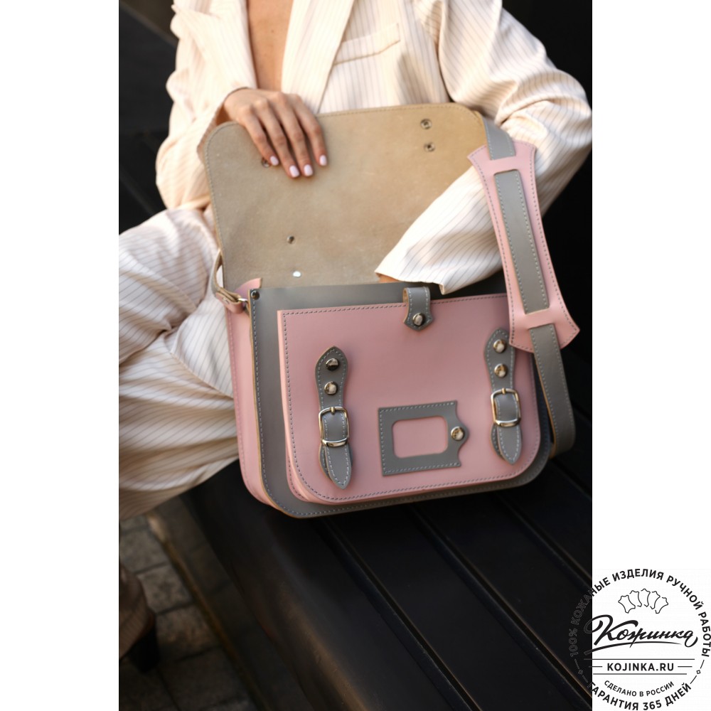 Кожаный портфель "Сатчел"  (тёмно-коричневый)