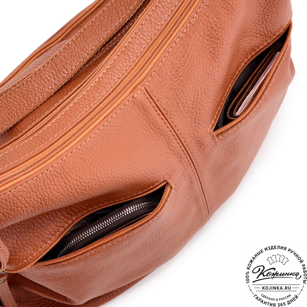 Женская кожаная сумка-трансформер "Ливадия" (рыжий)