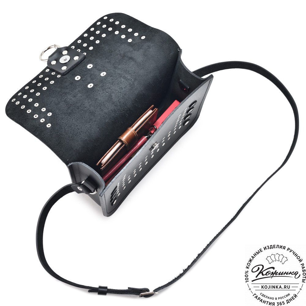 Кожаная сумка ручной работы "Мариарт" (черная)