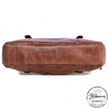 Кожаная деловая сумка "Доминик" (рыжий антик)
