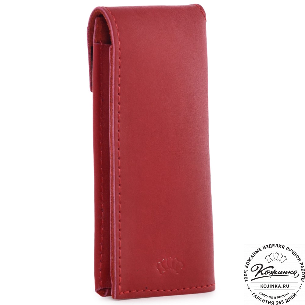  Кожаный футляр для очков "Марокко" (красный) 