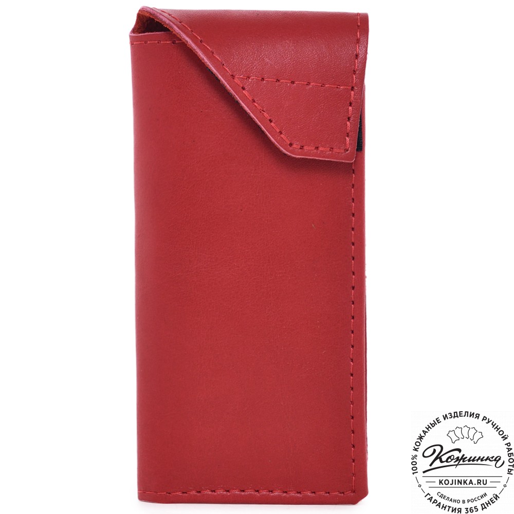  Кожаный футляр для очков "Марокко" (красный) 