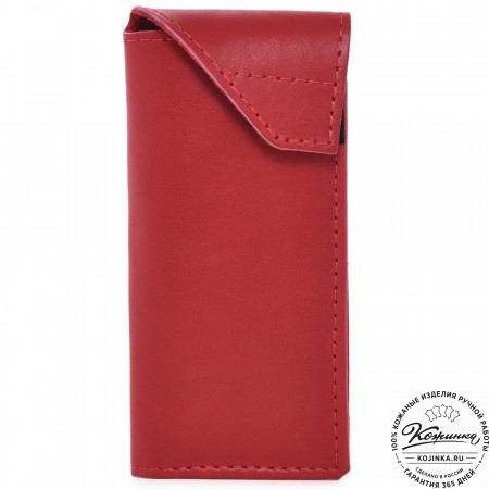  Кожаный футляр для очков "Марокко" (красный) 