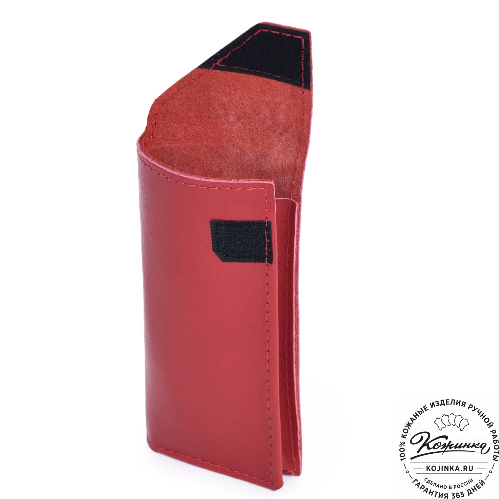  Кожаный футляр для очков "Марокко" (красный) 