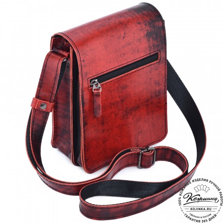  Кожаный сумка "Робин" (глянец красный)