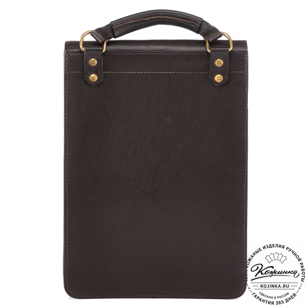Кожаная сумка "Штурман" (тёмно-коричневая)