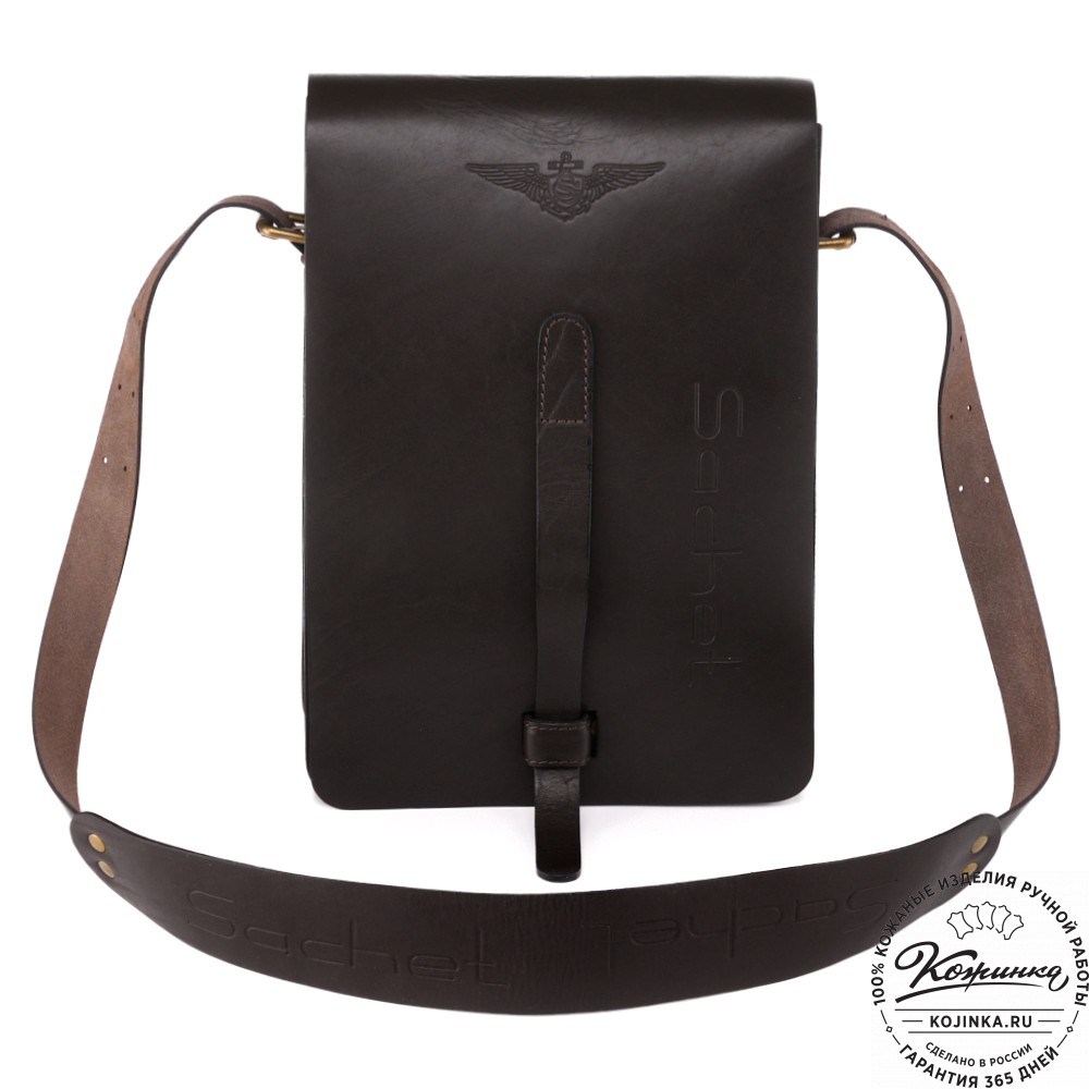 Кожаная сумка "Штурман" (тёмно-коричневая)